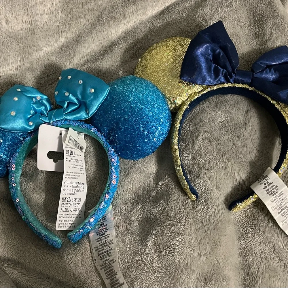 Disney Blue and Gold Mickey ears set - Picture 1 of 2